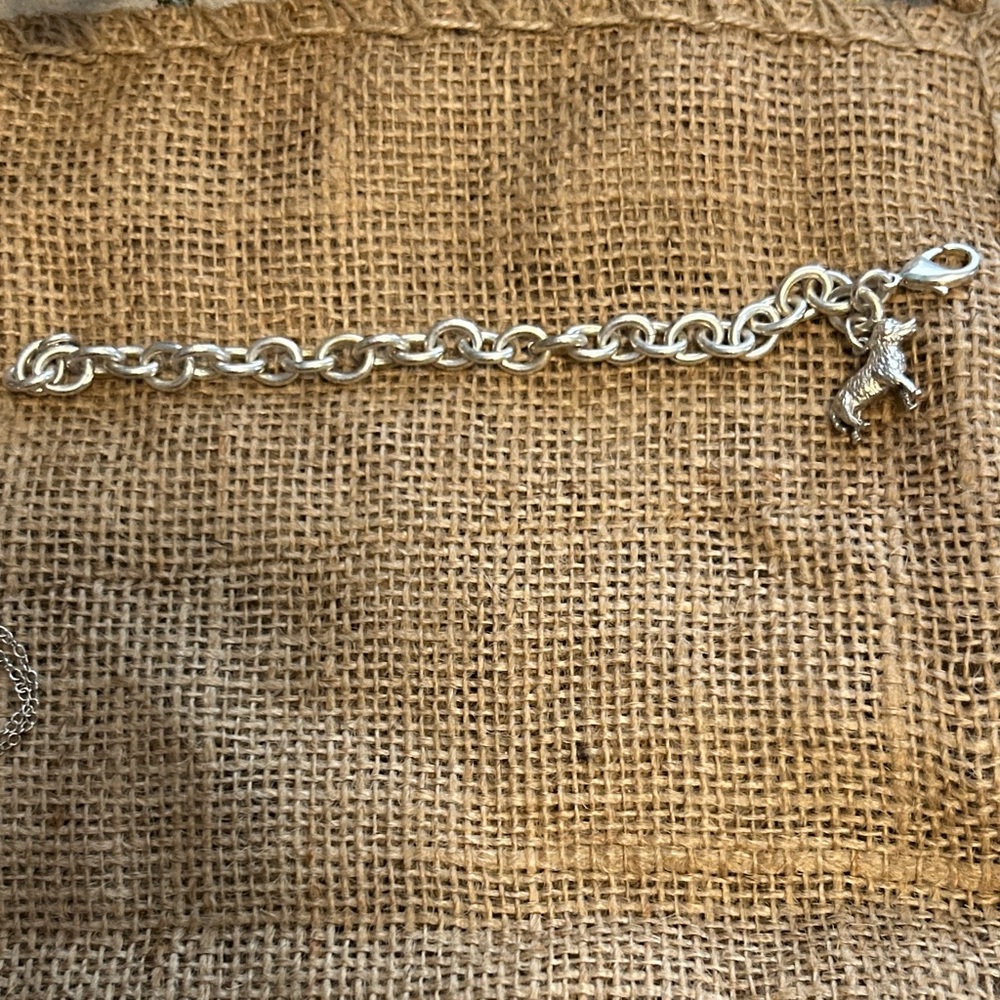 Silver 925 Chain Bracelet with Dog Charm - Picture 4 of 4